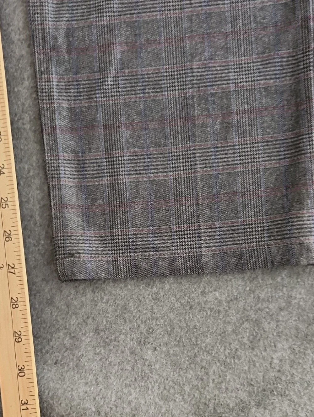 Brax Cooper Fancy Mens Gray Plaid Chino Pants Cotton Regular Fit Size 40x32